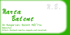 marta balent business card